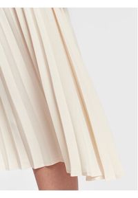 Gina Tricot Spódnica plisowana 17695 Beżowy Regular Fit. Kolor: beżowy. Materiał: syntetyk