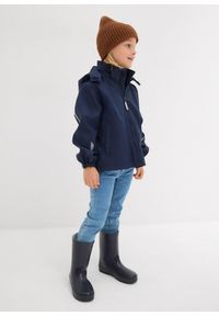 bonprix - Ocieplana kurtka przeciwdeszczowa z odpinanym kapturem i odblaskowymi elementami. Kolor: niebieski. Materiał: polar #2