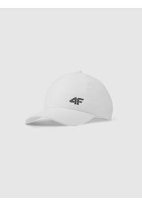 4f - 4F Czapka z daszkiem strapback dziecięca - biała Uniwersalny. Kolor: biały. Materiał: syntetyk, materiał. Sezon: lato. Styl: klasyczny, sportowy