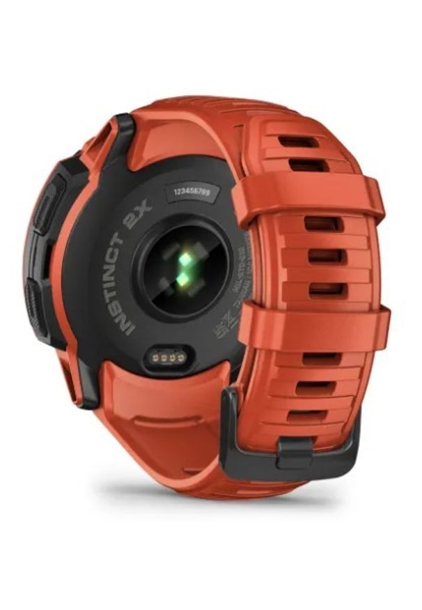 GARMIN - Garmin Instinct 2X Solar (ognistoczerwony / ognistoczerwony pasek). Rodzaj zegarka: smartwatch. Styl: militarny, biznesowy