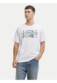 Jack & Jones T-Shirt Ejeff Logo 12288536 Biały Regular Fit. Kolor: biały. Materiał: bawełna #1