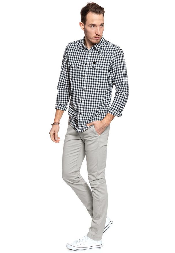 Lee - LEE SPODNIE MĘSKIE CHINO LT GREIGE L768LV64 112121091. Materiał: materiał