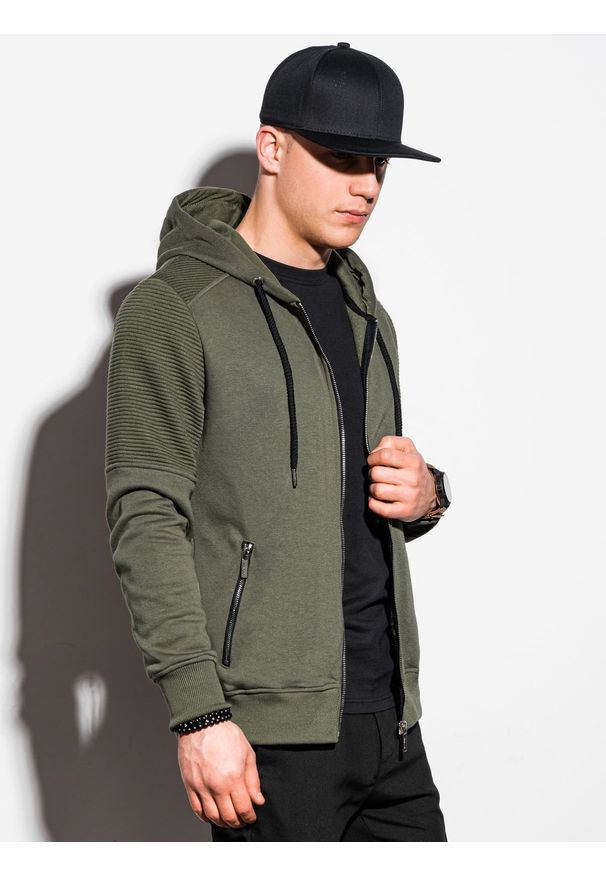 Brązowa bluza Ombre Clothing z kapturem