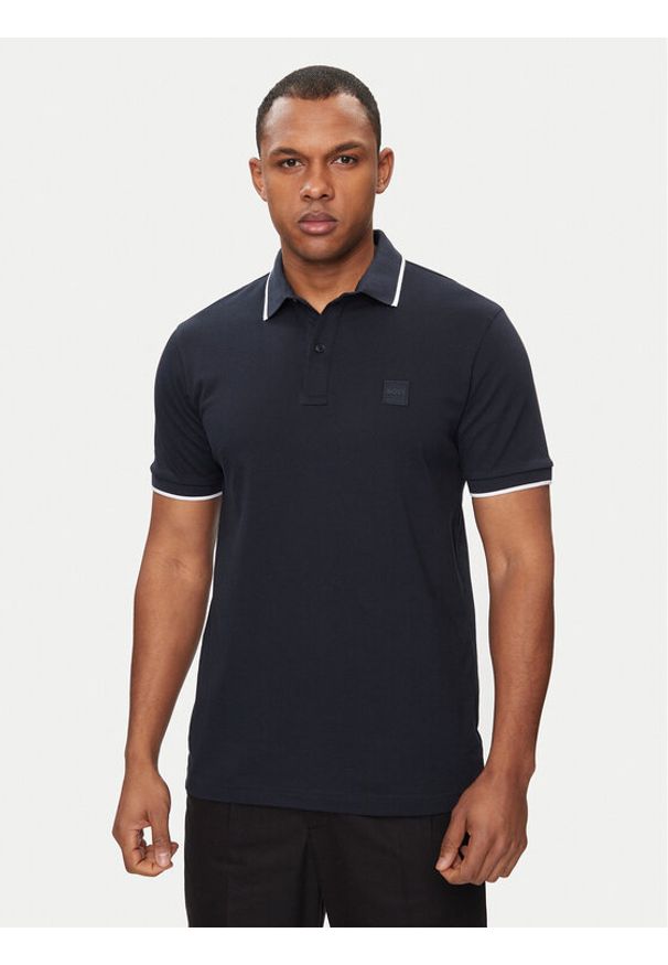 BOSS - Boss Polo Passertip 50507699 Granatowy Slim Fit. Typ kołnierza: polo. Kolor: niebieski. Materiał: bawełna
