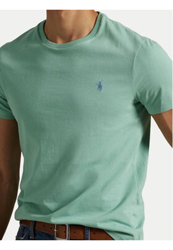 Polo Ralph Lauren T-Shirt 710671438415 Zielony Slim Fit. Typ kołnierza: polo. Kolor: zielony. Materiał: bawełna
