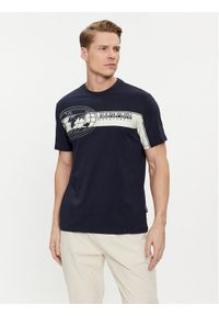 Napapijri T-Shirt S-Manta NP0A4HQH Granatowy Regular Fit. Kolor: niebieski. Materiał: bawełna
