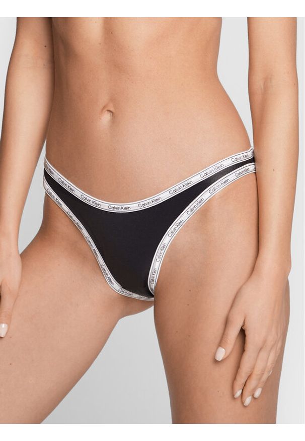 Calvin Klein Swimwear Dół od bikini KW0KW01952 Czarny. Kolor: czarny. Materiał: syntetyk