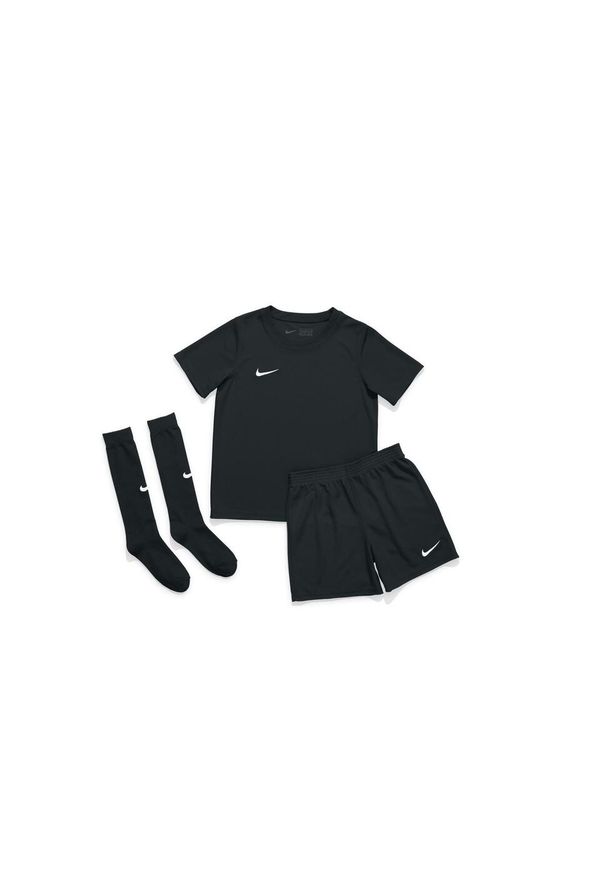 Dres piłkarski chłopięcy Nike JR Dry Park 20. Kolor: czarny, wielokolorowy, biały. Materiał: dresówka. Długość: krótkie. Sport: piłka nożna