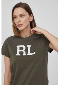 Polo Ralph Lauren t-shirt bawełniany 211847076005 kolor zielony. Typ kołnierza: polo. Kolor: zielony. Materiał: bawełna. Długość rękawa: krótki rękaw. Długość: krótkie. Wzór: nadruk #3