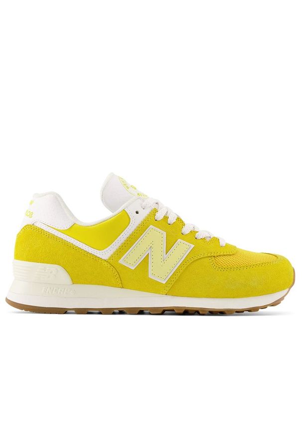 Buty New Balance U574YK2 - żółte. Kolor: żółty. Materiał: zamsz, skóra, materiał, syntetyk, guma. Szerokość cholewki: normalna. Model: New Balance 574