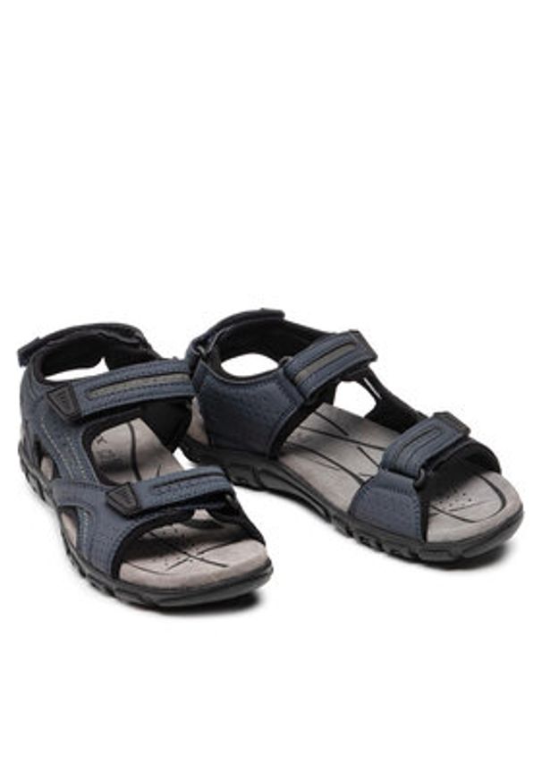 Geox Sandały U S.Strada D U8224D 0BC50 C4422 Granatowy. Kolor: niebieski. Materiał: skóra