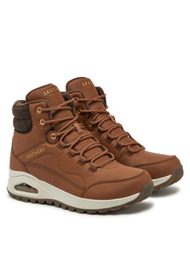 skechers - Skechers Botki 177179 Brązowy. Kolor: brązowy. Materiał: skóra