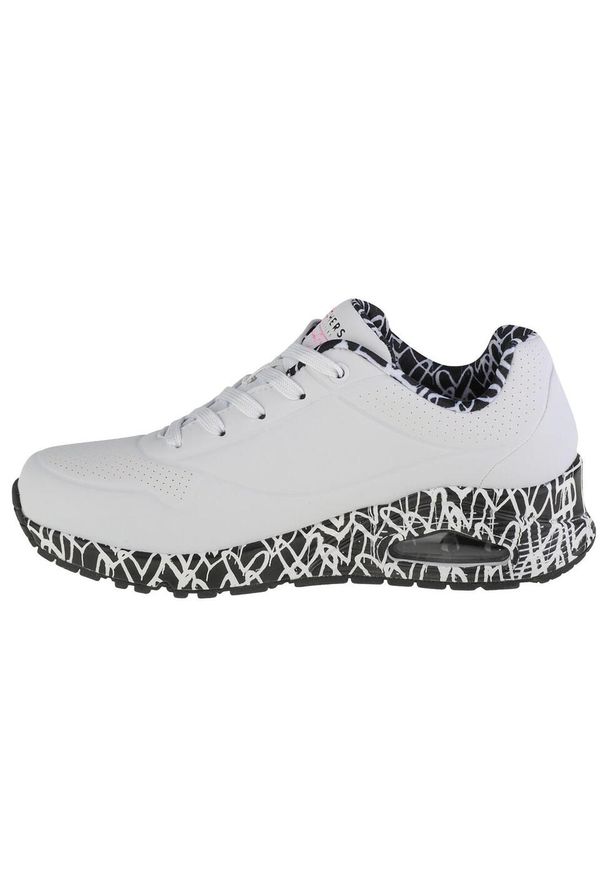 skechers - Buty do chodzenia damskie Skechers Uno. Zapięcie: sznurówki. Kolor: biały, wielokolorowy, czarny. Materiał: materiał, syntetyk. Szerokość cholewki: normalna. Sport: turystyka piesza