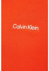 Calvin Klein bluza męska kolor pomarańczowy z kapturem gładka. Typ kołnierza: kaptur. Kolor: pomarańczowy. Długość rękawa: długi rękaw. Długość: długie. Wzór: gładki #5