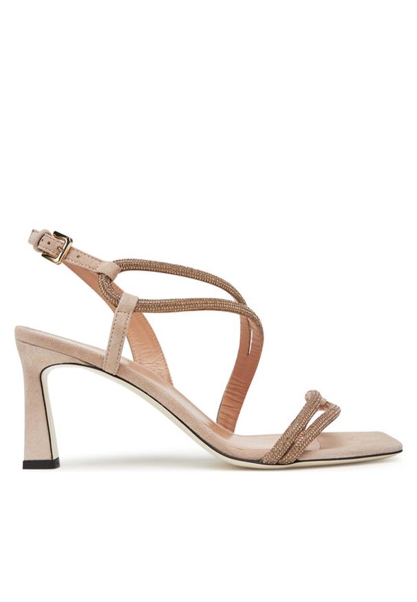 Pollini Sandały SA16037C0MTA0122 Beżowy. Kolor: beżowy. Materiał: zamsz, skóra