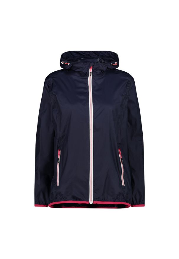 Kurtka przeciwdeszczowa damska z kapturem CMP. Typ kołnierza: kaptur. Kolor: niebieski. Sport: turystyka piesza