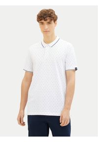 Tom Tailor Denim Polo 1040465 Biały Regular Fit. Typ kołnierza: polo. Kolor: biały. Materiał: bawełna