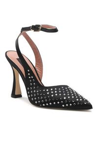 Pinko - PINKO Sandały Basilico Sligback AL 22-23 BLKS1 1H2138 A074 Czarny. Kolor: czarny. Materiał: materiał #5