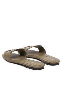Calvin Klein Klapki Square Flat Sandal Emblem HW0HW03128 Beżowy. Kolor: beżowy. Materiał: skóra #5