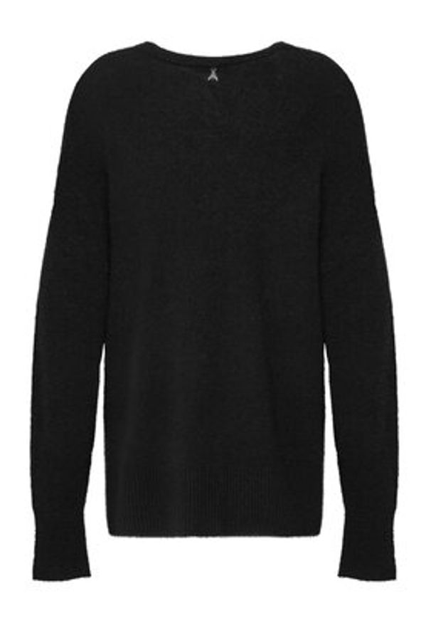 Patrizia Pepe Sweter 2K0326 K293 Czarny Regular Fit. Kolor: czarny. Materiał: syntetyk