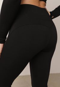 Born2be - Czarne Legginsy o Fasonie Dzwonów z Wysokim Stanem Jaenlenne. Okazja: do pracy, na co dzień, na spotkanie biznesowe. Stan: podwyższony. Kolor: czarny. Styl: elegancki, biznesowy, casual #7