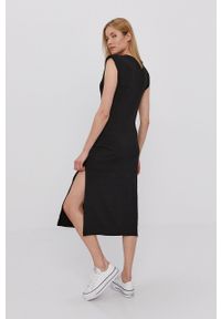 Haily's Sukienka kolor czarny midi prosta. Okazja: na co dzień. Kolor: czarny. Materiał: dzianina. Wzór: gładki. Typ sukienki: proste. Styl: casual. Długość: midi #3