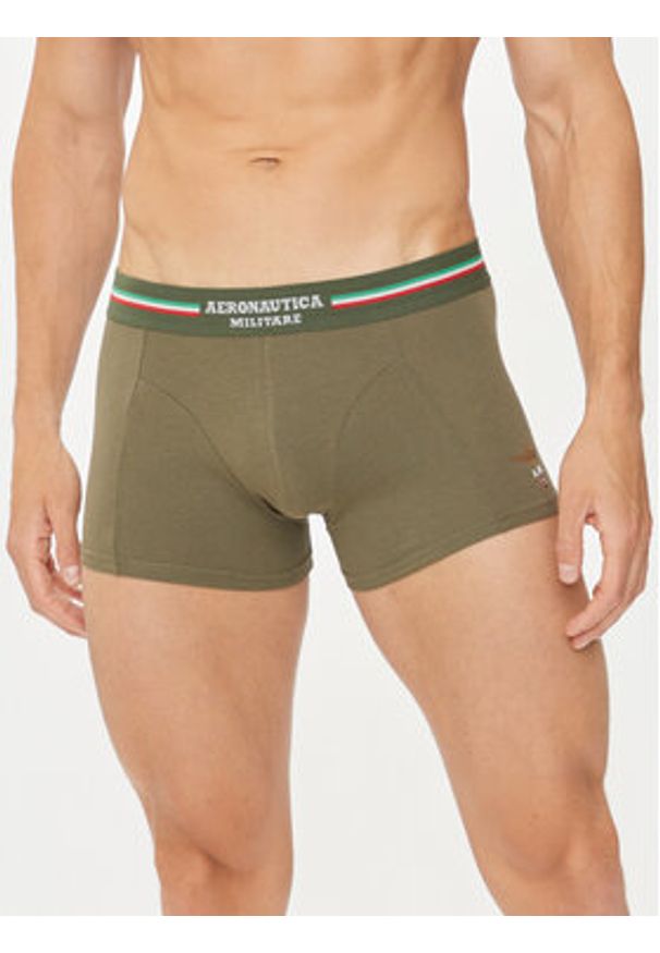 Aeronautica Militare Komplet 2 par bokserek AM1UBX001 Khaki. Kolor: brązowy. Materiał: bawełna