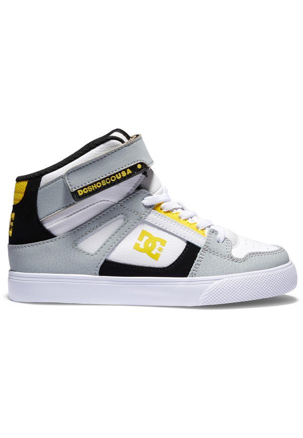 Buty dla dzieci DC Shoes Pure High Top EV. Kolor: biały. Materiał: skóra, materiał. Sport: turystyka piesza