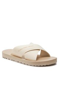 Calvin Klein Jeans Klapki Cross Sandal Slipon Rp In Btw YM0YM00942 Écru. Materiał: materiał #5