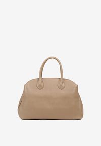 Renee - Beżowa Torebka Shopperka na Ramię z Paskiem Arovire. Kolor: beżowy. Styl: klasyczny, biznesowy, casual, elegancki. Rodzaj torebki: na ramię