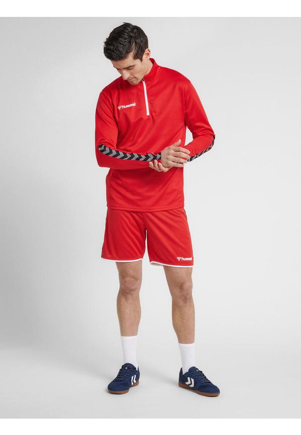 Bluza Hummel demi-zip hmlAUTHENTIC. Kolor: wielokolorowy, czerwony, różowy. Materiał: materiał. Sport: piłka nożna, fitness
