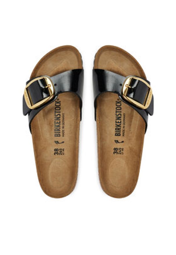 Birkenstock Klapki Madrid Big Buckle Bf 1027785 Czarny. Kolor: czarny. Materiał: skóra