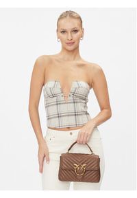 Pinko Torebka Love Lady Puff Mini Cl AI 23-24 PLTT 100044 A0GK Brązowy. Kolor: brązowy. Materiał: skórzane