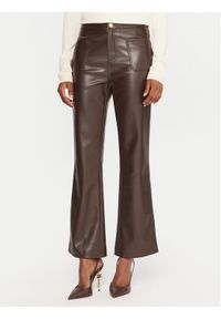 Gaudi Spodnie z imitacji skóry 521FD28002 Brązowy Straight Fit. Kolor: brązowy. Materiał: skóra #1