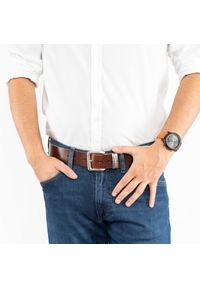 Tom Tailor - TOM TAILOR MĘSKI PASEK SKÓRZANY KLASYCZNY SKÓRA TG1068L89/690 40mm Gürtel Q.6789 0690 DARKBROWN. Materiał: skóra. Wzór: paski. Styl: klasyczny #5