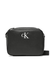 Calvin Klein Jeans Torebka Minimal Monogram Camera Bag18 K60K610683 Czarny. Kolor: czarny. Materiał: skórzane