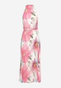 Born2be - Różowa Sukienka z Plisami Wiązaniem i Paskiem z Klamrą Nitenna. Okazja: na co dzień, na imprezę. Kolor: różowy. Długość rękawa: bez rękawów. Typ sukienki: rozkloszowane. Styl: klasyczny, casual, elegancki #5