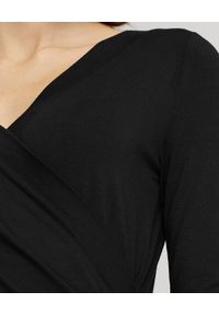Lauren Ralph Lauren - LAUREN BY RALPH LAUREN - Czarna bluzka z jerseyu. Kolor: czarny. Materiał: jersey. Długość rękawa: długi rękaw. Długość: długie #4