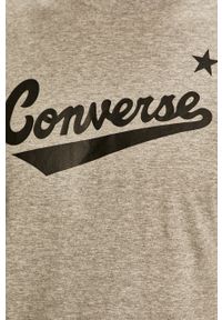 Converse - T-shirt 10018235.A04-VGH. Okazja: na co dzień. Kolor: szary. Materiał: dzianina. Wzór: nadruk. Styl: casual #2