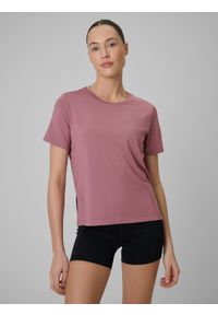 4f - 4F Koszulka treningowa loose szybkoschnąca damska - beżowa XXL. Kolor: beżowy. Sport: fitness #1