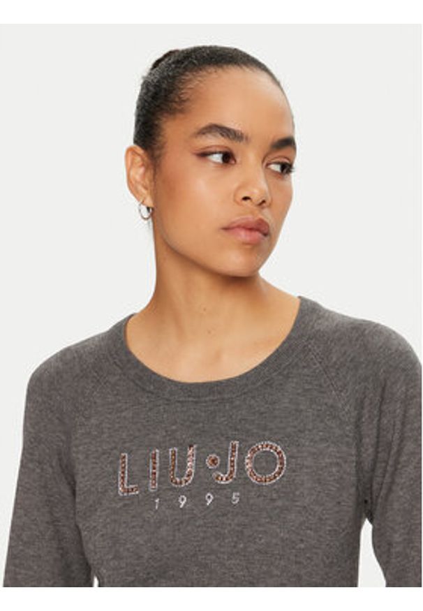 Liu Jo Sport Sweter TF4286 MS63L Szary Regular Fit. Kolor: szary. Materiał: syntetyk. Styl: sportowy