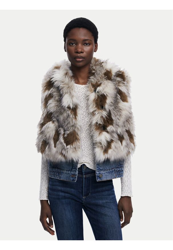 Desigual Bezrękawnik Bunny 25WWEW57 Beżowy Regular Fit. Kolor: beżowy. Materiał: syntetyk. Długość rękawa: bez rękawów