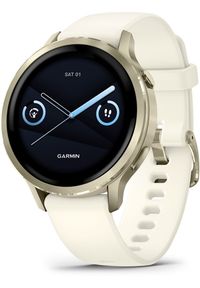 GARMIN - Smartwatch Garmin Venu 4 inteligentny zegarek 41 mm kolor złotego księżyca z kości silikonowym paskiem. Rodzaj zegarka: smartwatch. Kolor: złoty #1
