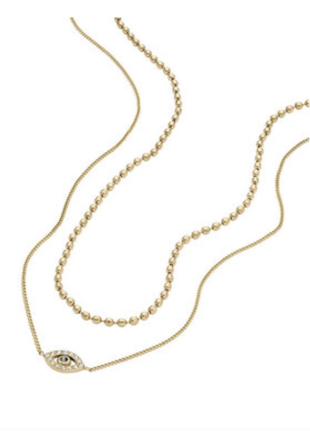 Fossil Naszyjnik Sutton Evil Eye JF04792710 Złoty. Materiał: metalowe. Kolor: złoty