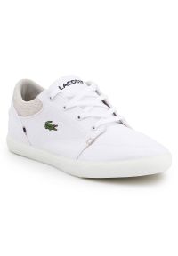 Trampki Lacoste Bayliss 218 M 7-35CAM001083J białe. Okazja: na co dzień. Zapięcie: sznurówki. Kolor: biały. Materiał: materiał. Szerokość cholewki: normalna. Styl: casual