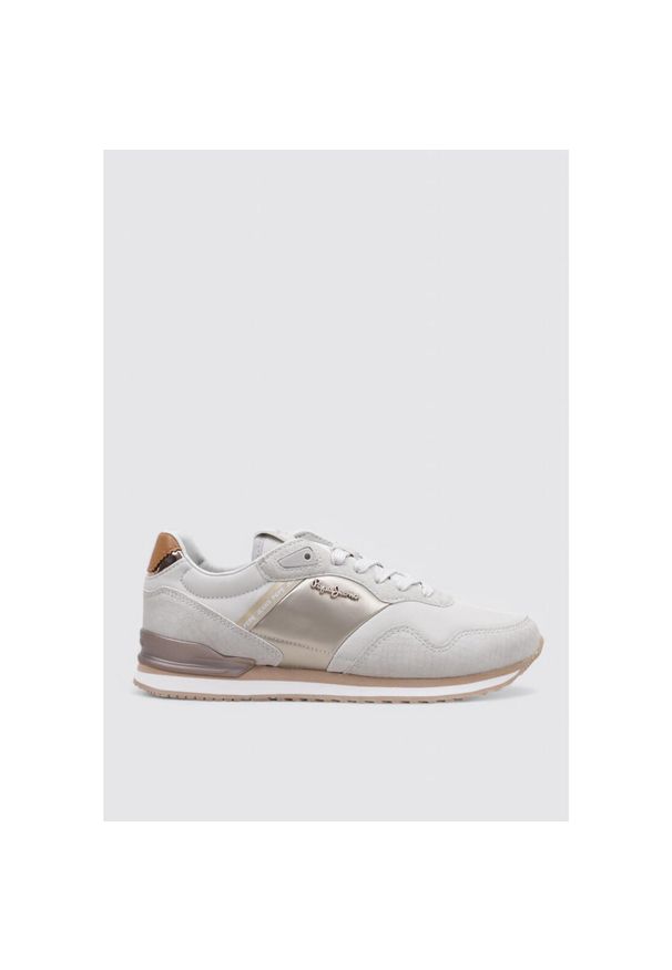 Buty damskie Pepe Jeans London Mix wash. Kolor: biały. Sport: turystyka piesza