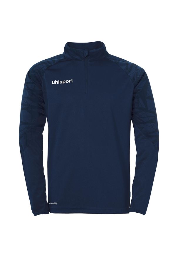 UHLSPORT - Dziecięcy dżersej z długim rękawem z zamkiem 1/4 Uhlsport Goal 25. Kolor: wielokolorowy, niebieski, czarny. Materiał: jersey. Długość rękawa: długi rękaw. Długość: długie