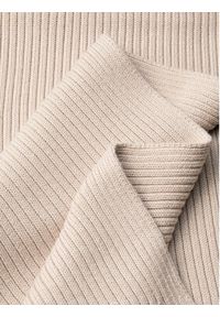Calvin Klein Szal Patch Chunky Rib Cotton Scarf LV04D8055G Beżowy. Kolor: beżowy. Materiał: materiał, bawełna