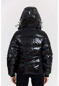 Karl Lagerfeld - KARL LAGERFELD Czarna damska kurtka Hooded Down Jacket, Rozmiar XS. Kolor: czarny. Materiał: puch, poliamid, materiał. Długość rękawa: długi rękaw. Długość: długie