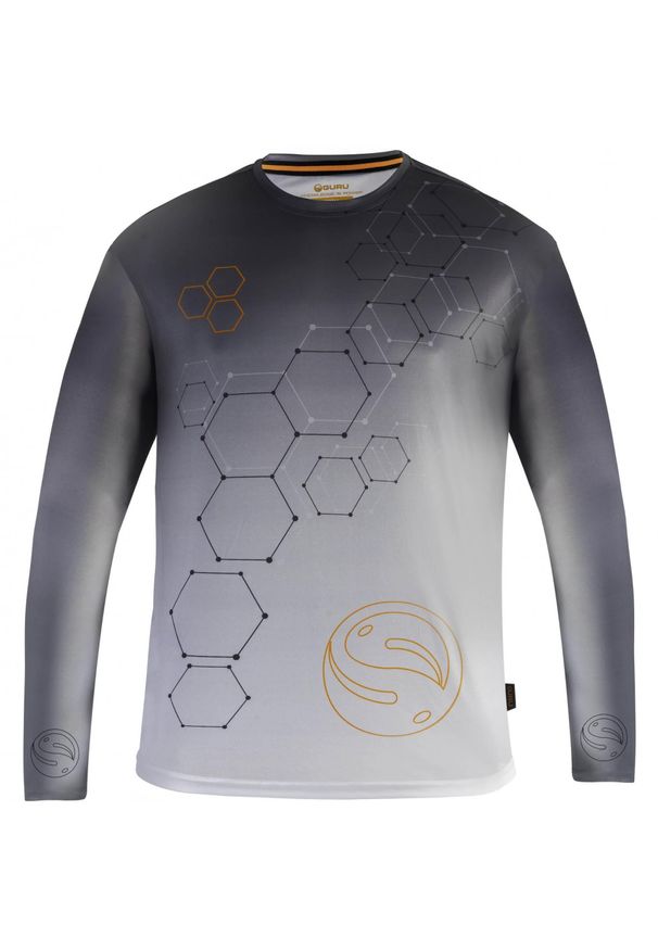 GURU - Koszulka Wędkarska Przeciwsłoneczna Guru Hexagon Cool Shirt Upf 50+. Kolor: szary. Długość rękawa: długi rękaw
